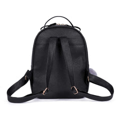 Cat Cartoon Leather Rucksack for Girls