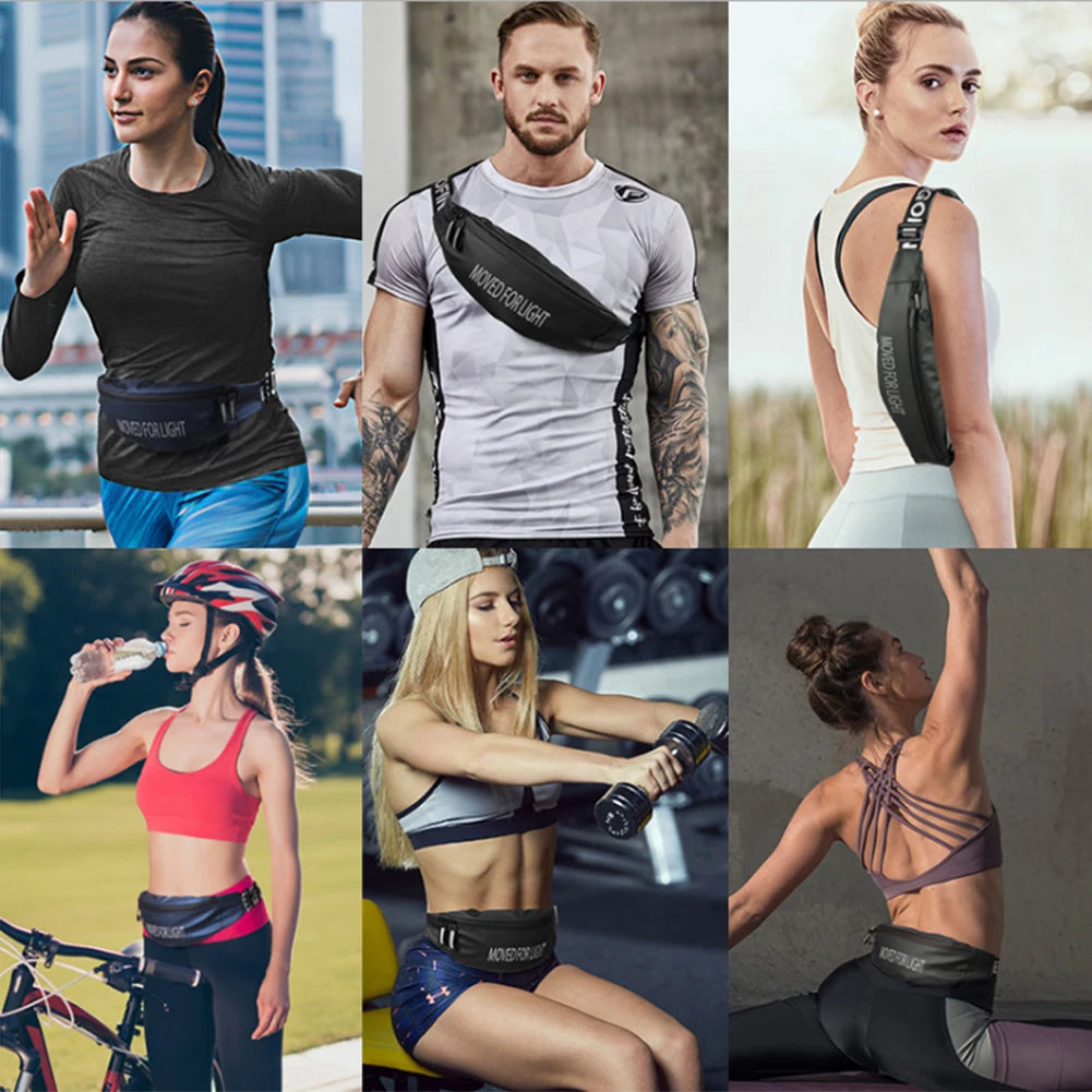 Women Running Belt Waist Bag Sport Fanny Pack with Reflective Print