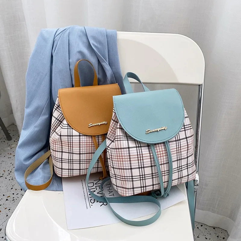 Women's PU Leather Retro Print Backpack Handbag Phone Purse Schoolbag