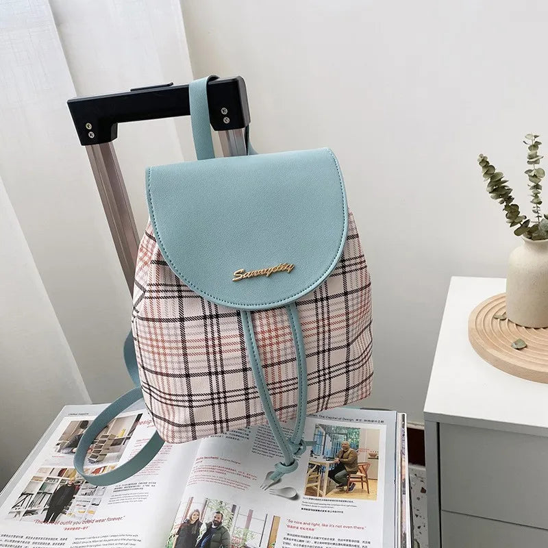 Women's PU Leather Retro Print Backpack Handbag Phone Purse Schoolbag