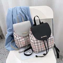 Women's PU Leather Retro Print Backpack Handbag Phone Purse Schoolbag