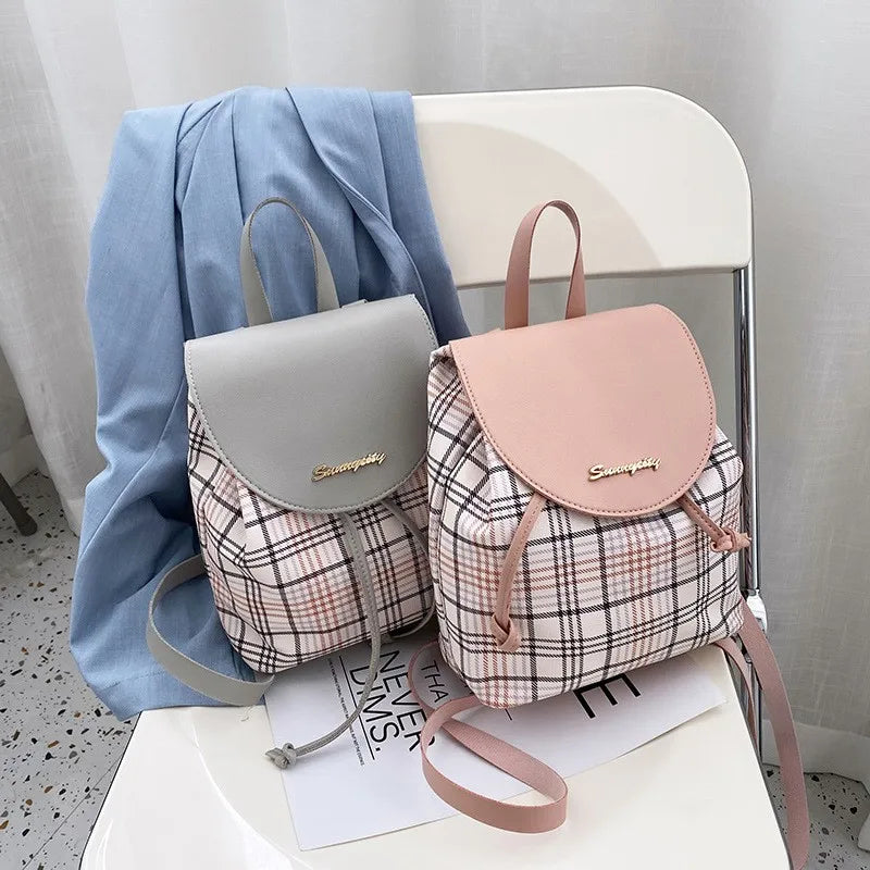 Women's PU Leather Retro Print Backpack Handbag Phone Purse Schoolbag