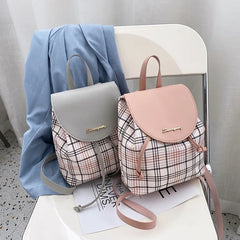 Women's PU Leather Retro Print Backpack Handbag Phone Purse Schoolbag