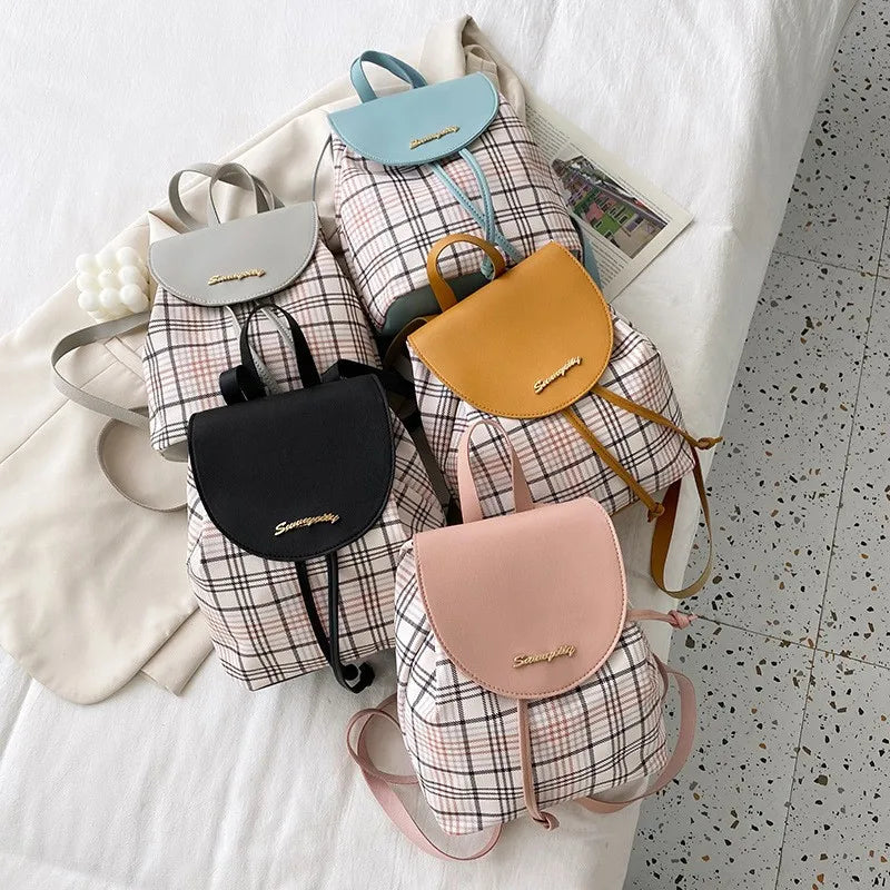 Women's PU Leather Retro Print Backpack Handbag Phone Purse Schoolbag