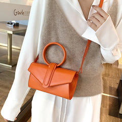 Women's Crossbody Bag Mini PU Shoulder Bag Solid Leather Clutch