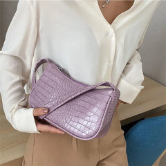 Crocodile Pattern Small Crossbody Bag Retro PU Leather Handbag