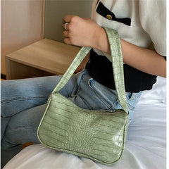 Crocodile Pattern Small Crossbody Bag Retro PU Leather Handbag