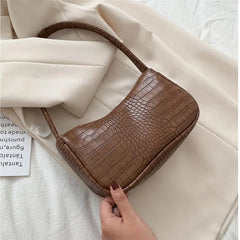 Crocodile Pattern Small Crossbody Bag Retro PU Leather Handbag