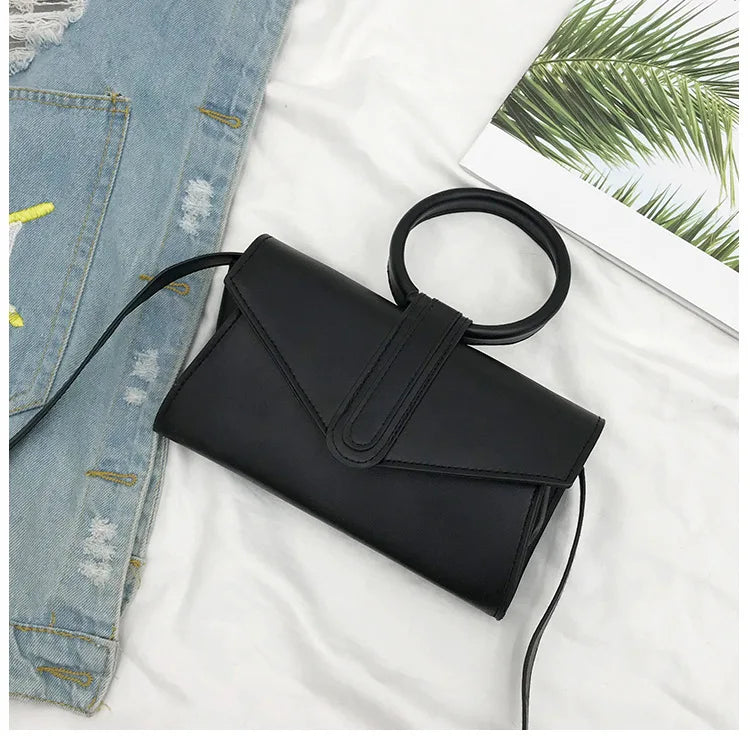 Women's Small Retro Leather Shoulder Bag Yellow Orange Crossbody Fanny Pack