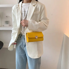 Pink Chain Crossbody Purse Yellow Leather Shoulder Bags for Women