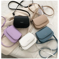 Women Mini Messenger Bags Saddle Shoulder Solid Pu Leather Handbags