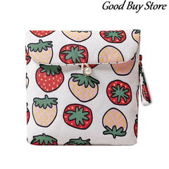 Women Sanitary Napkin Tampon Storage Bag Makeup Purse Cartoon Wallet