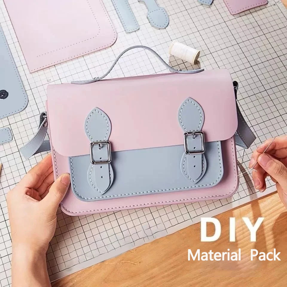 Hand-Sewn PU Leather Satchel Material Pack