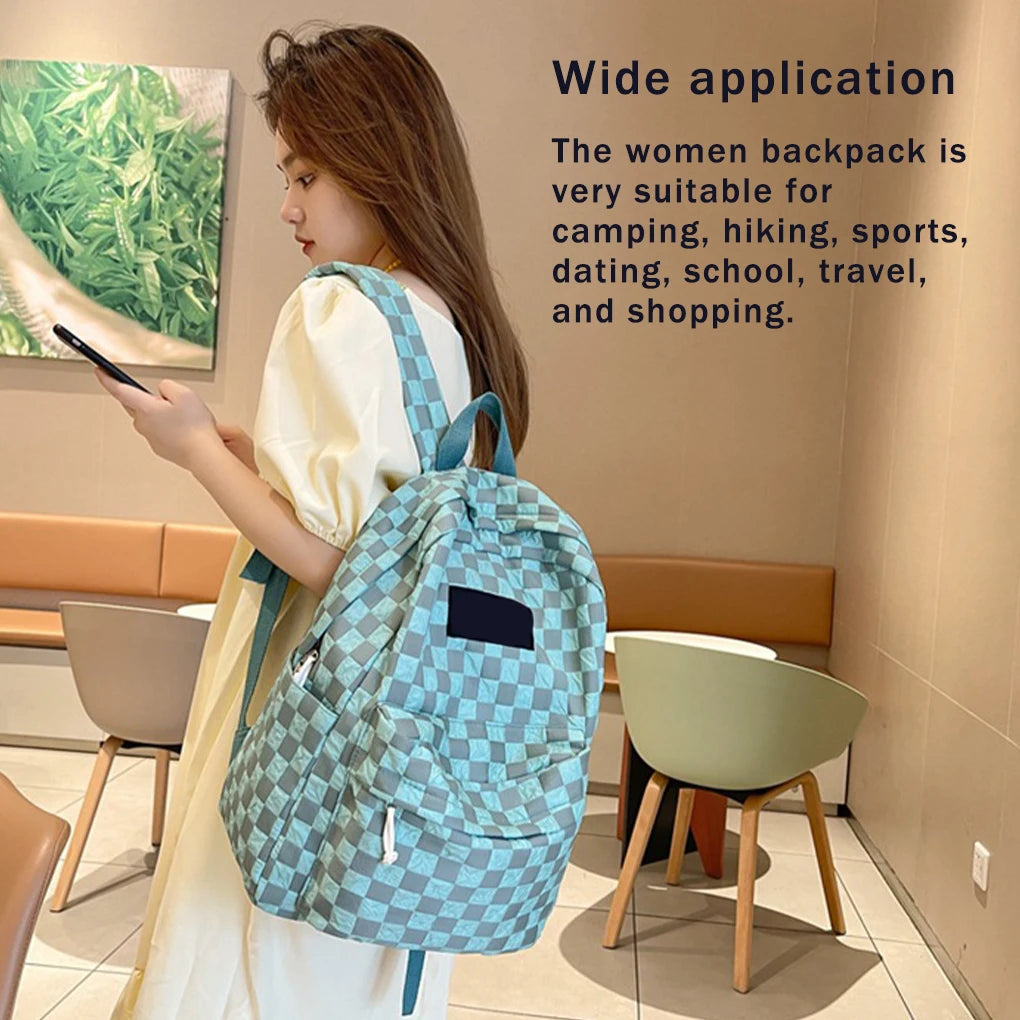 Women School Backpack Nylon Bag Beach Office Camping Hiking Books Water Bottle P