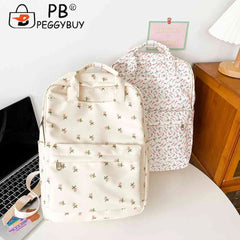 Women School Bag Flower Denim Cloth Small Fresh Handbags