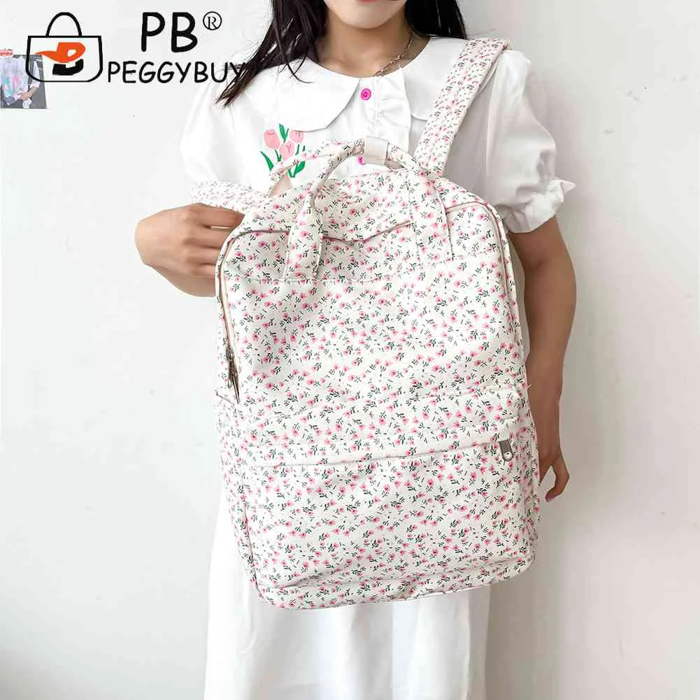 Women School Bag Flower Denim Cloth Small Fresh Handbags