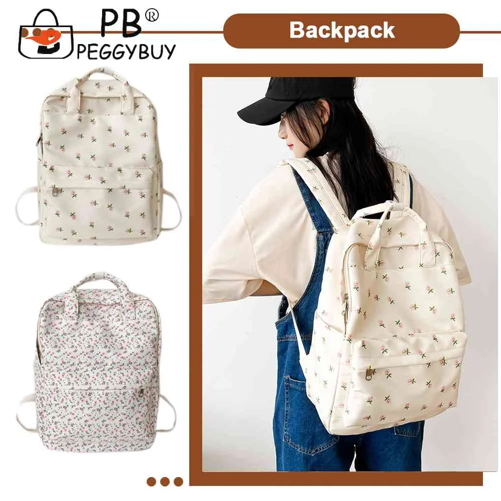 Women School Bag Flower Denim Cloth Small Fresh Handbags