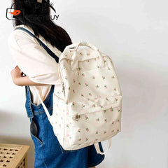 Women School Bag Flower Denim Cloth Small Fresh Handbags