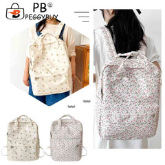 Women School Bag Flower Denim Cloth Small Fresh Handbags
