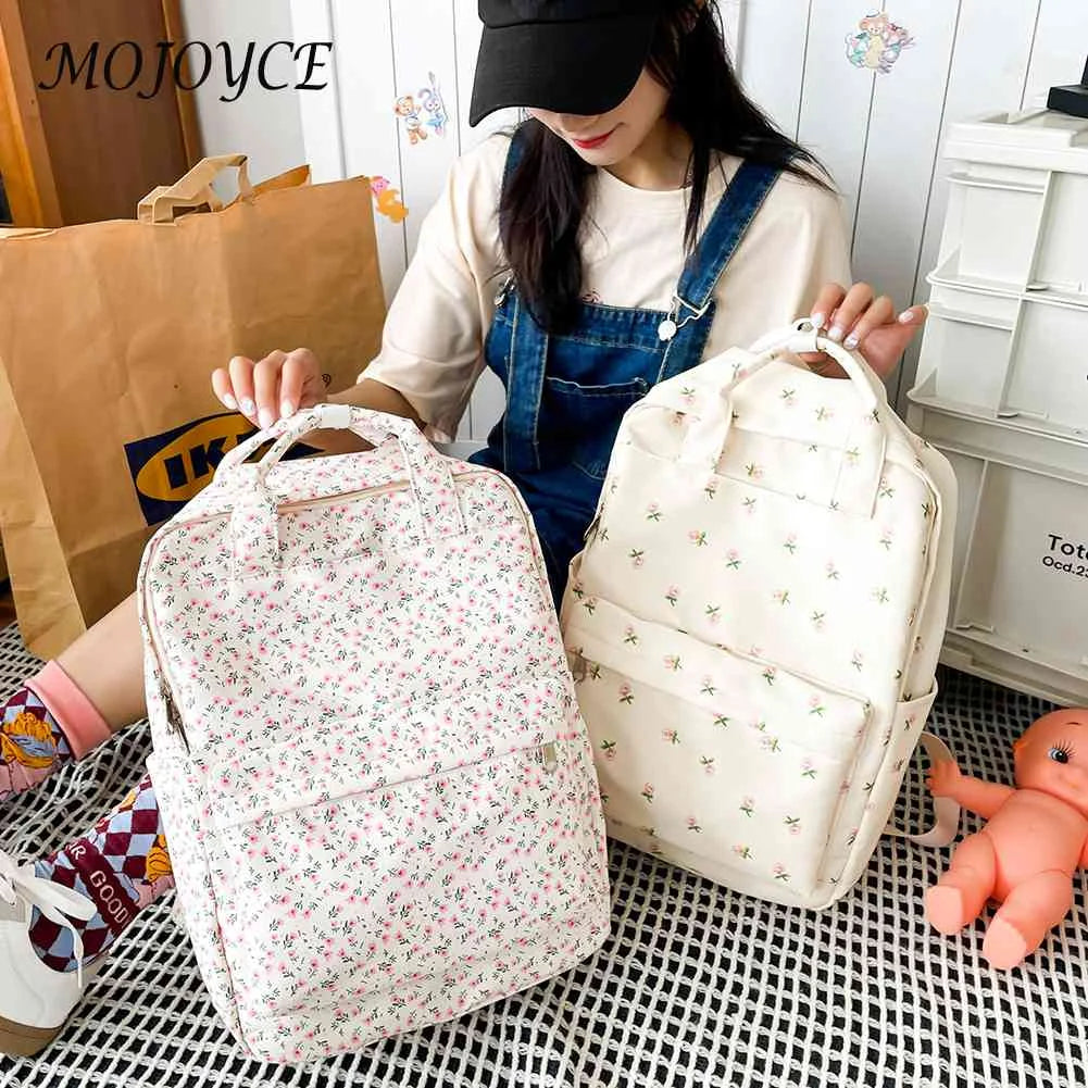 Women School Bag Flower Denim Handbags Daypack for Daughter Birthday