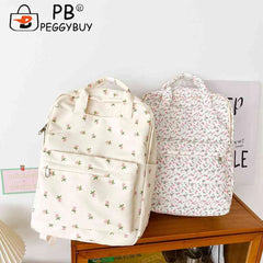 Women School Bag Flower Denim Cloth Small Fresh Handbags