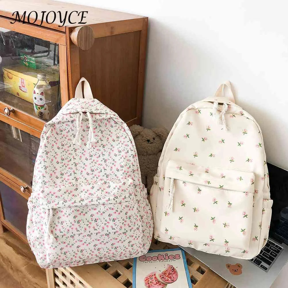 Women School Bag Flower Fresh Style Denim Nylon Small Fresh Handbags
