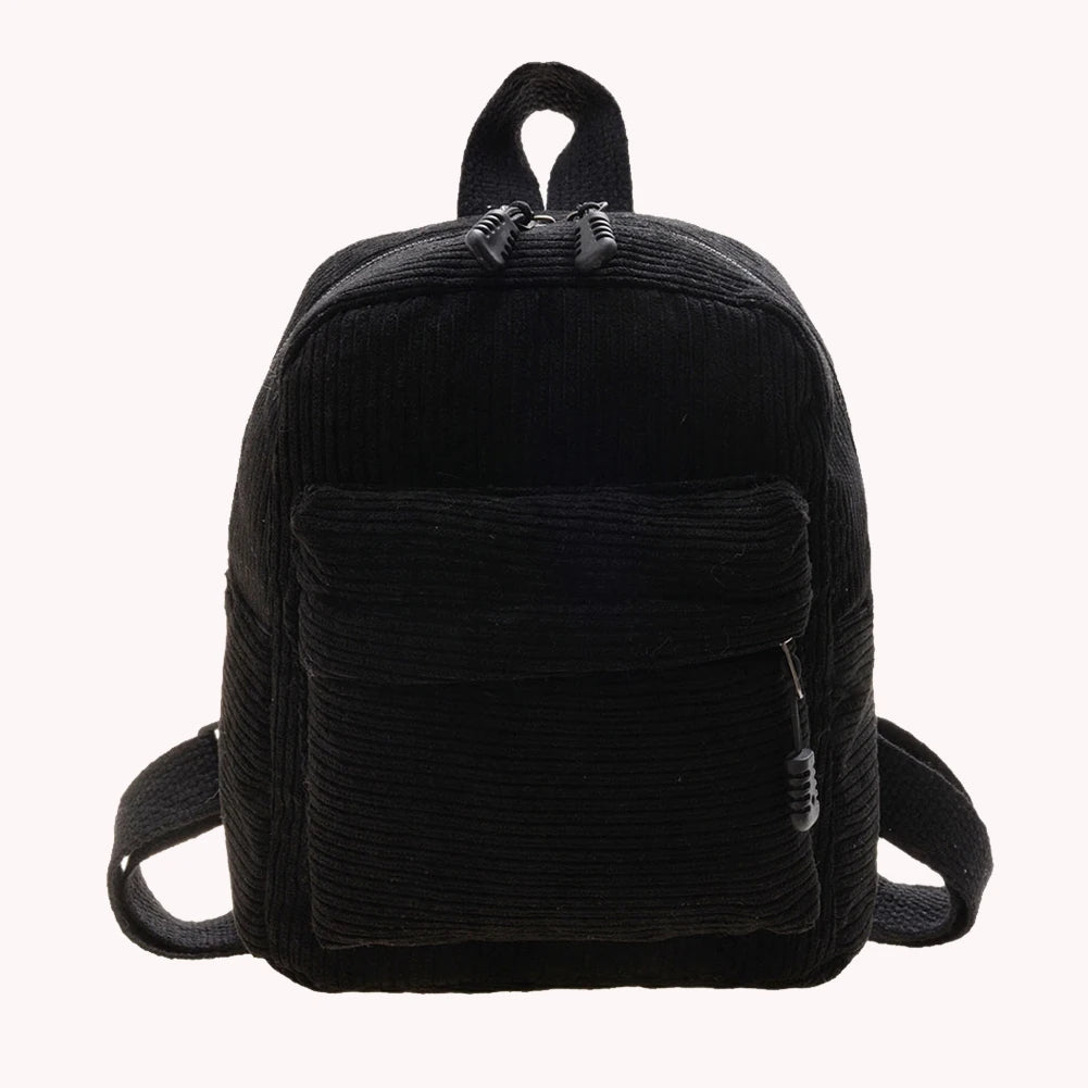 Women Corduroy Backpack Autumn Winter Small Rucksack