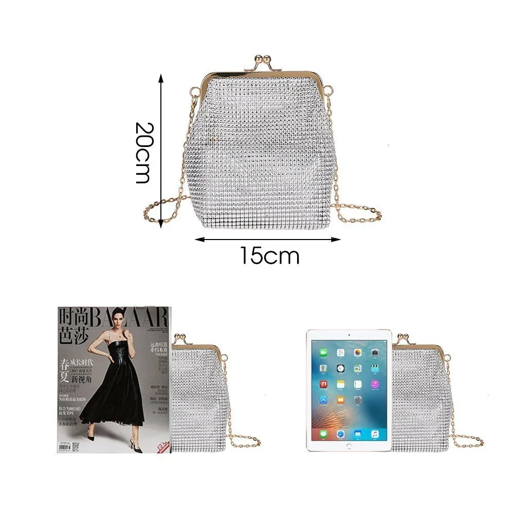 Sequin Evening Clutch Crossbody Party Shoulder Bags Handbag Shell Shape