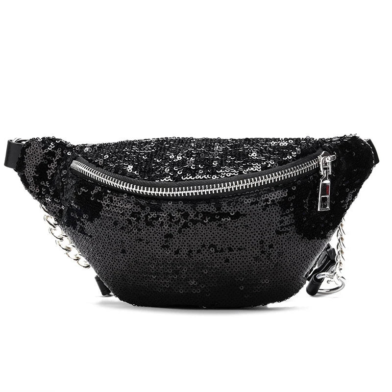 Women Sequin Fanny Pack Waist Bag Glitter Bum Belts Bags Waist Packs