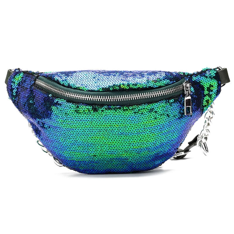 Women Sequin Fanny Pack Waist Bag Glitter Bum Belts Bags Waist Packs