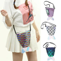 Women Sequins Small Shoulder Bag Crossbody Handbag Girl Cartoon Beach Bags
