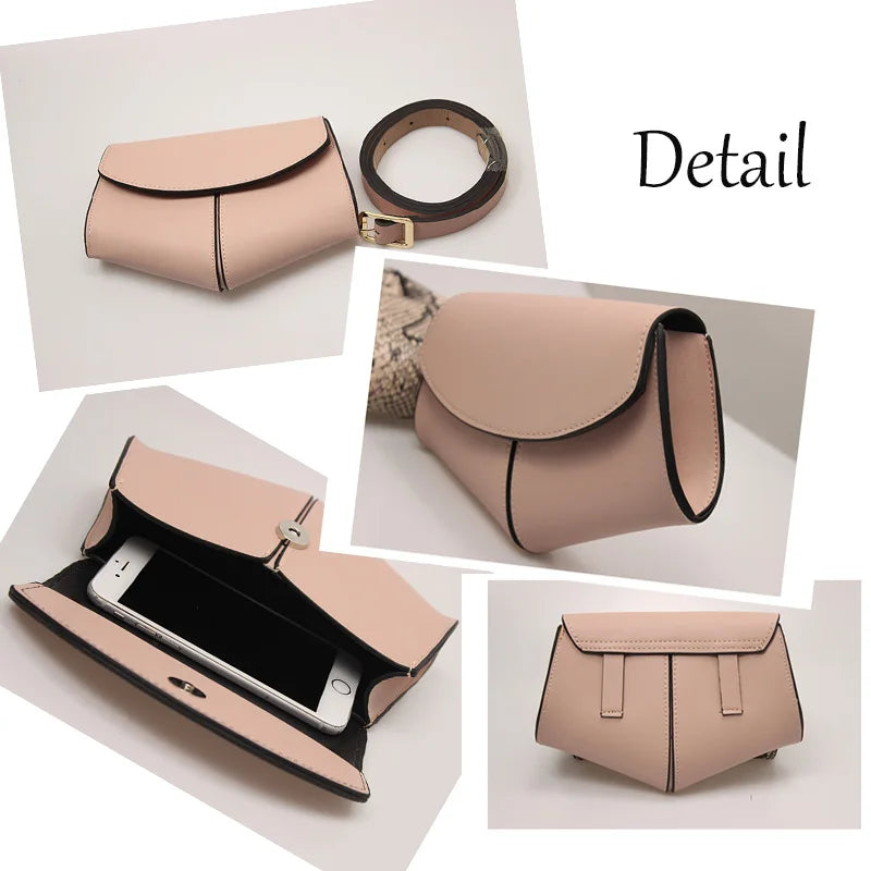 Women Serpentine Fanny Pack Ladies Waist Belt Bag Disco