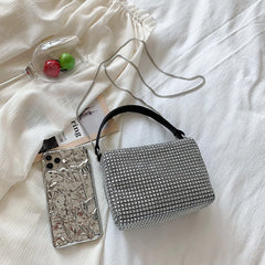 Rhinestone Shoulder Bag Chain Clutch Messenger Bag Crossbody Purse