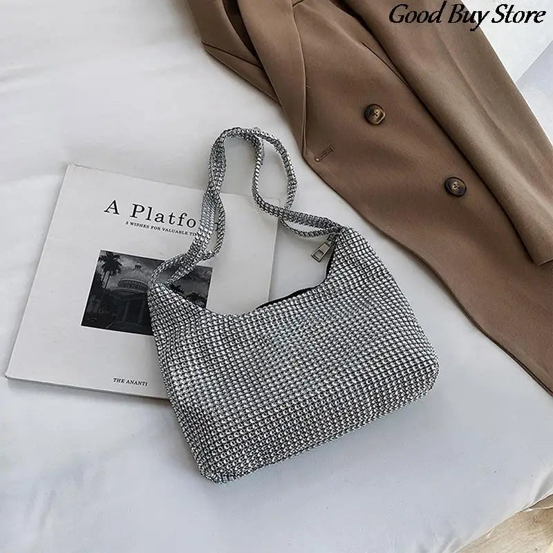 Crystal Shoulder Bag Rhinestones Clutch Wedding Party Handbag Totes