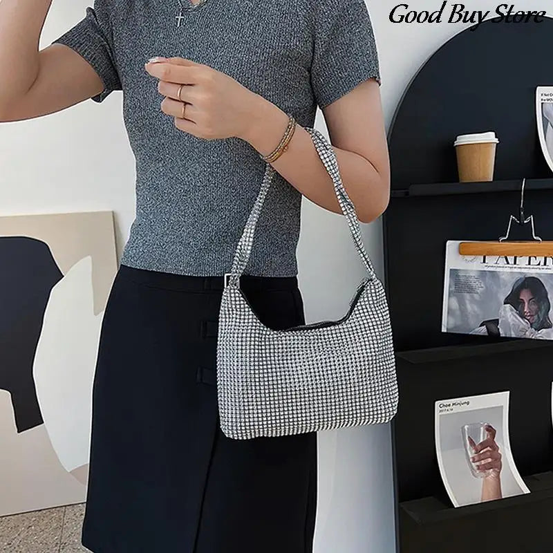 Crystal Shoulder Bag Rhinestones Clutch Wedding Party Handbag Totes