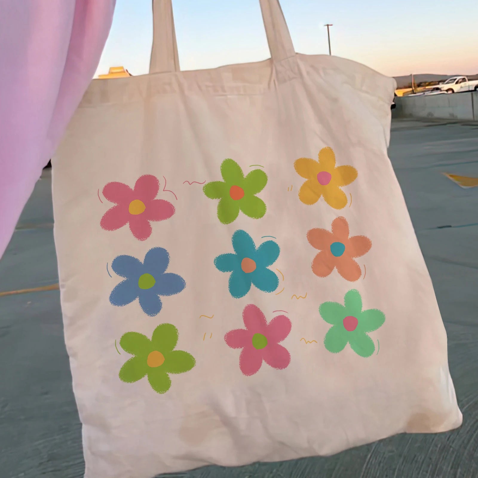 Women Shopper Frog Canvas Bag Tote Shoulder Handbag