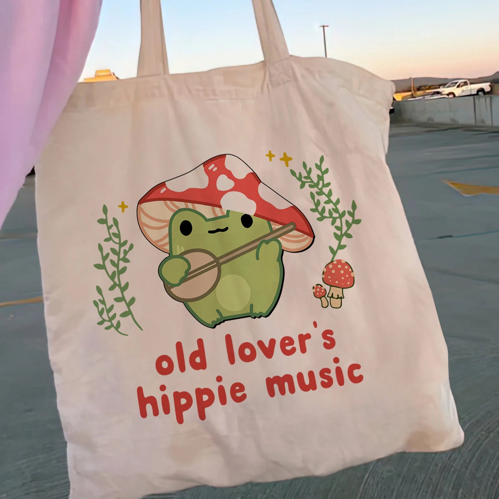 Women Shopper Mushroom Canvas Bag Tote Shoulder Lady Handbag