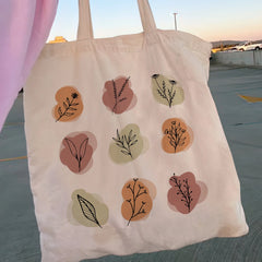 Women Shopper Mushroom Canvas Bag Tote Shoulder Lady Handbag