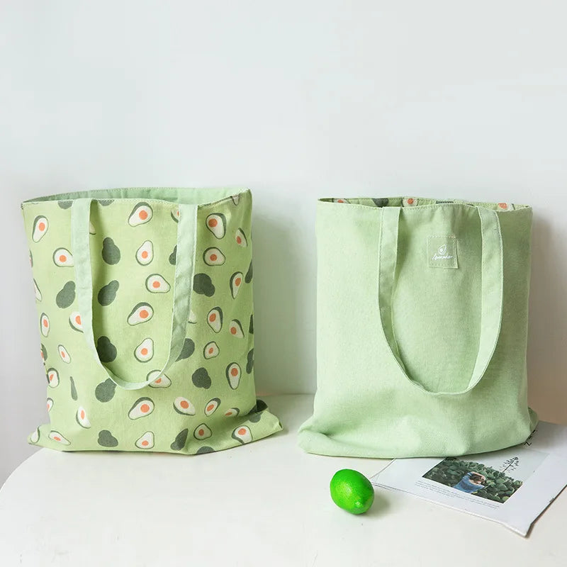 Women Shopping Bag Dual-use Cotton Cloth Handbag Tote Reusable Grocery Shopper