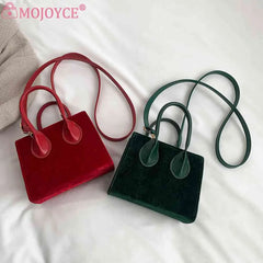 Women Zipper Satchel Bags Solid Flocking PU Leather for Daily Travel