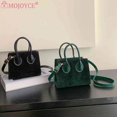 Women Zipper Satchel Bags Solid Flocking PU Leather for Daily Travel