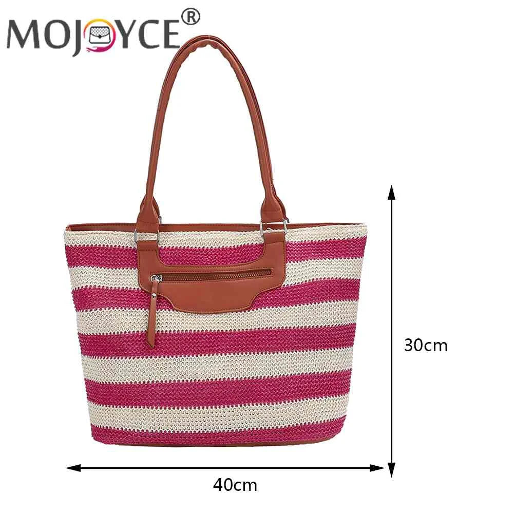 Large Capacity Knit Clutch Striped with Zipper for Women