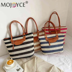 Large Capacity Knit Clutch Striped with Zipper for Women
