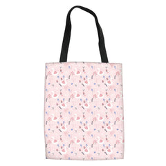 Women Duck Print Canvas Tote Shoulder Bag Travel Storage Pouch