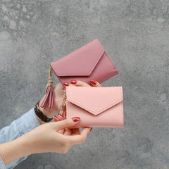 Women Short Wallets Minimalist Wallet Pocket Purse Buckle Girls