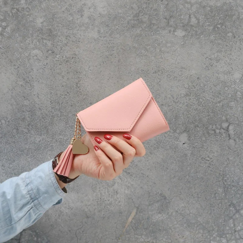 Women Short Wallets Minimalist Wallet Pocket Purse Buckle Girls