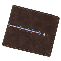 Vintage Print Short Wallets Stripe Bifold Mini Handbag Clutch Bag