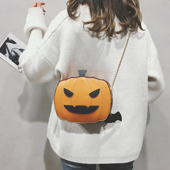 Women Shoulder Bag Leather Creativity Easter Pumpkin Lamp Handbags