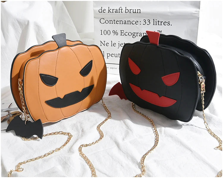 Women Shoulder Bag Leather Creativity Easter Pumpkin Lamp Handbags