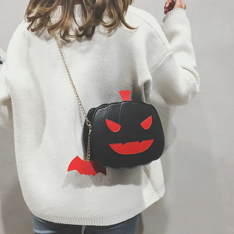 Women Shoulder Bag Leather Creativity Easter Pumpkin Lamp Handbags